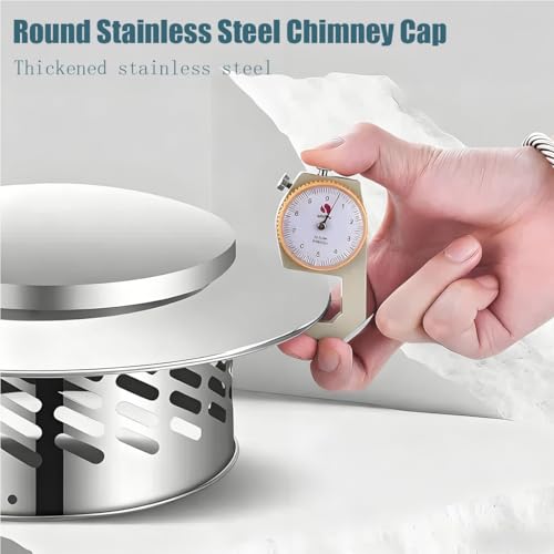Protector de lluvia y escombros para chimenea redonda de acero de 220 mm 7