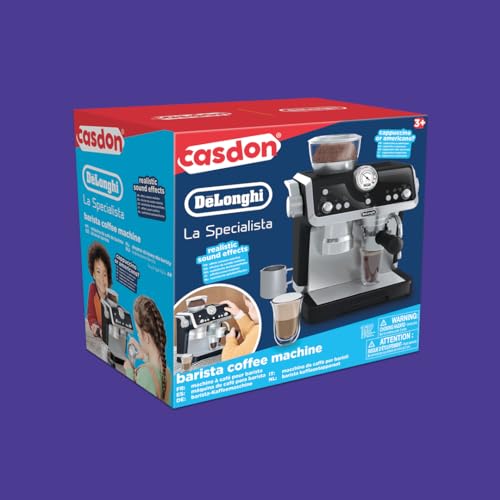 Casdon De’Longhi Barista Coffee Machine | Toy Coffee Machine For Children Aged 3+ | Features Realistic Sounds & Magic Coffee Reveal!