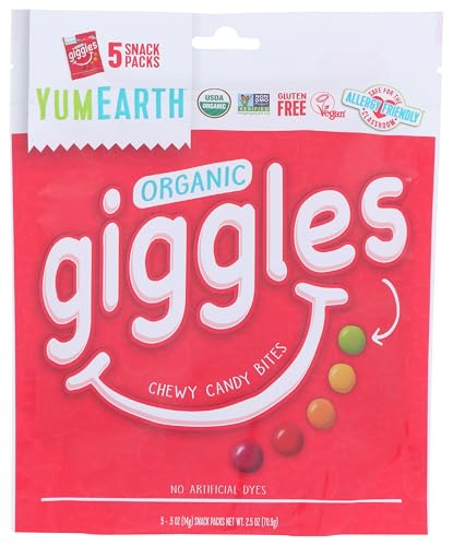 YUMEARTH Organic Giggles, 0.5 Ounce (Pack of 5)