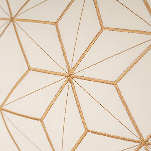 Aeckself 12 X 20 Inch White Gold Plaid Geometric Lines Embroidery Velvet Cushion Case Luxury Modern Lumbar Throw Pillow Cover Decorative Pillow For Couch Living Room Bedroom Car 30 X 50Cm #TOP3