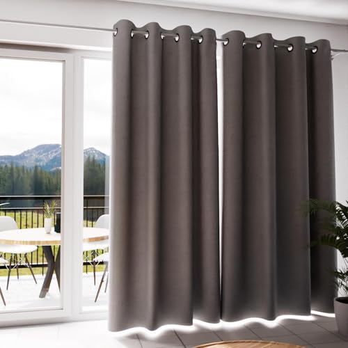 Rideau occultant haut de gamme gris 135x300 cm Eclipse Soleil d'ocre