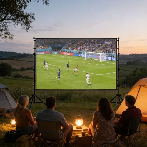 Pantalla de proyección doble soporte 16:9 para exterior miniatura 3