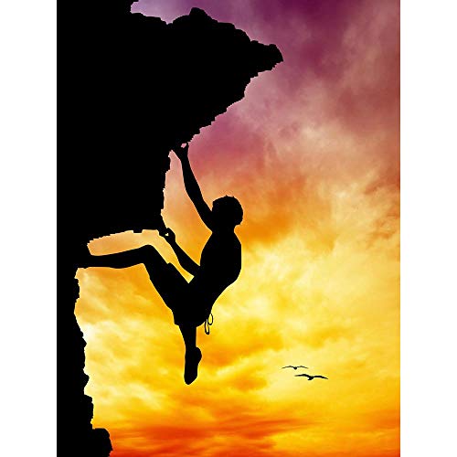 Wee Blue Coo Photo Mock Up Silhouette Sunset Rock Climbing Unframed Wall Art Print Poster Home Decor Premium