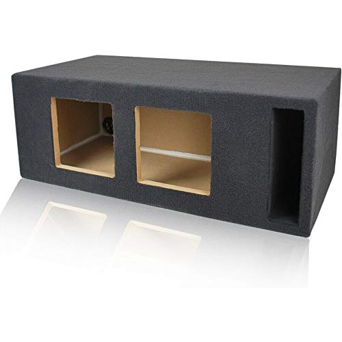 1.5 Cu. Ft. Ported/Vented MDF Sub Woofer Enclosure Box [Black] for Pair of 8" Car Subwoofers (1.5 ft^3 @ 34Hz) | Â¾ Premium MDF Construction | Made in U.S.A. (8" Square)