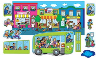 Little Folk Visuals Wheels on The Bus Precut Flannel/Felt Board Figures, 11 Pieces Set
