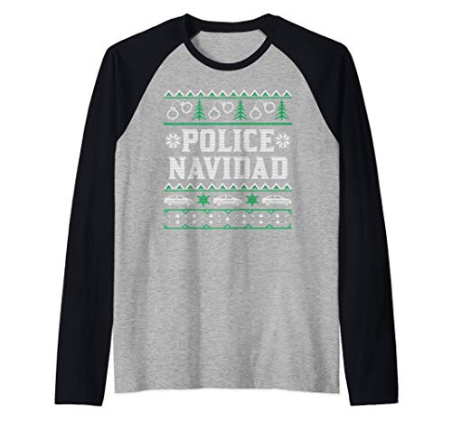 Police Navidad Christmas Gift For Police Officers Manche Raglan