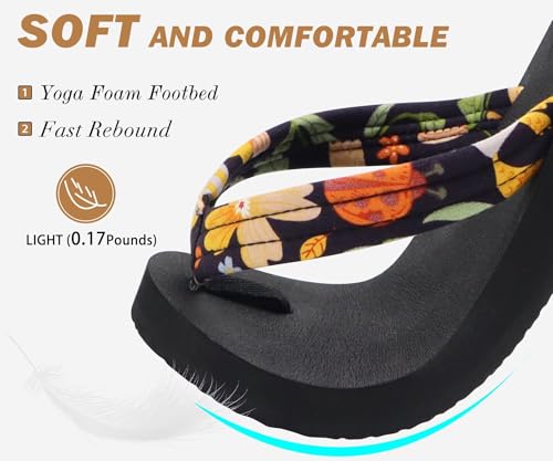 Image of KuaiLu Womens Arch Support Flip Flops Ladies Comfort Lightweight Soft Yoga Mat Cushion Walking Thong Sandals