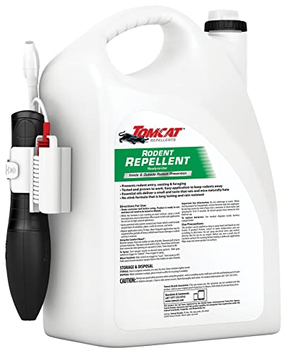 Image of Tomcat Repellents Rodent Repellent Ready-to-Use with Comfort Wand For Indoor and Outdoor Mouse and Rat Prevention, Peppermint Oil Spray for Rodents with Cinnamon, Garlic Essential Oils,1 gal. (2-Pack)