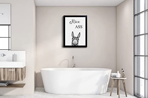 Donkey Animal Prints Toilet Room Decor - Nice Ass Quotes Bathroom Sign, Funny Bathroom Decor Bathroom Signs, Funny Bathroom Wall Art, Bathroom Decor Poster, Funny Bathroom Quotes, Toilet Art, Guest Bathroom Wall Decor #TOP1