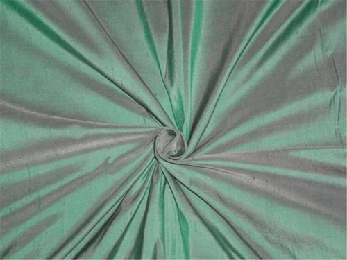 Tissu Dupioni soie vert ivoire pour confectionner vos robes de soirée et rideaux de salon