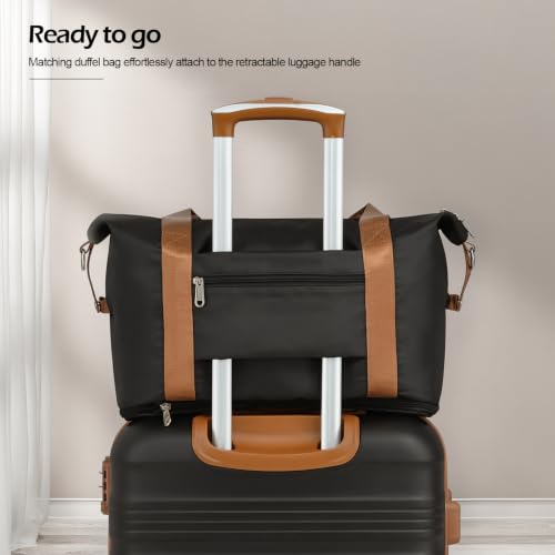Image of Coolife Luggage Set 3 Piece Luggage Set Carry On Suitcase Hardside Luggage with TSA Lock Spinner Wheels, Black, 3 piece set (DB /TB /20)