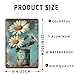 WIZYXQ Metal Signs White Daisy Flower Vintage Metal Tin Sign for Home Office Kitchen Bar Cafe Garden Farmhouse Wall Decor 12x8 Inch