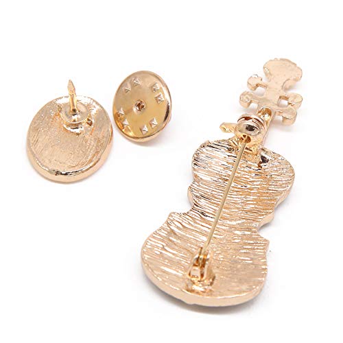 Apol Elegant Enamel Music Themed Brooch Pins,Set 3 Pcs Includes Violin Piano Keyboard Music Note Brooch for Clothes Dress Scarf Bags Decoration2