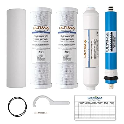 5-Stage Ultima Uinversal Under Sink Water Filter System Replacement Cartridges with a 50 GPD Reverse-Osmosis Membrane and a 1/4-Inch NPT Post Carbon Filter Kit