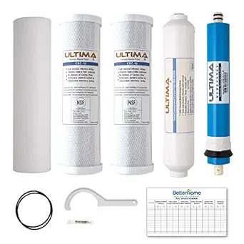 5-Stage Ultima Uinversal Under Sink Water Filter System Replacement Cartridges with a 50 GPD Reverse-Osmosis Membrane and a 1/4-Inch NPT Post Carbon Filter Kit