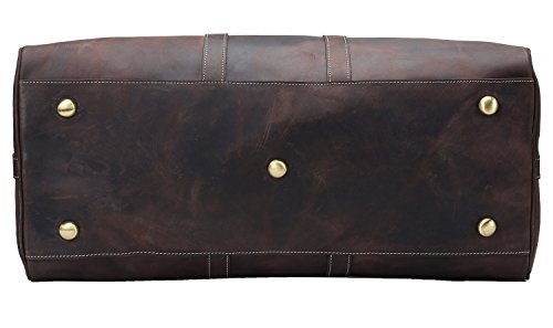Polare 23'' Classic Full Grain Leather Travel Duffel Weekender Bag Overnight Duffle Bag For Men4