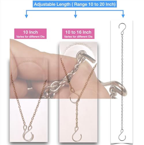 Hs'S Creation Stainless Steel 304 Planter Hanging Chain 20 Inch Long 1 Lead With S Hooks Decorative Replacement Chains Rust Proof For Billboards,Planters thumb #5