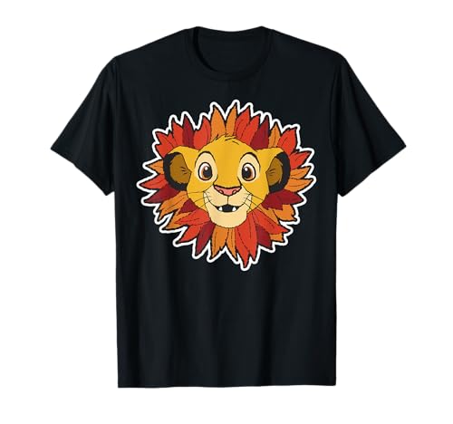 T-shirt Simba du Roi Lion Disney avec crinière en feuilles pour homme et femme