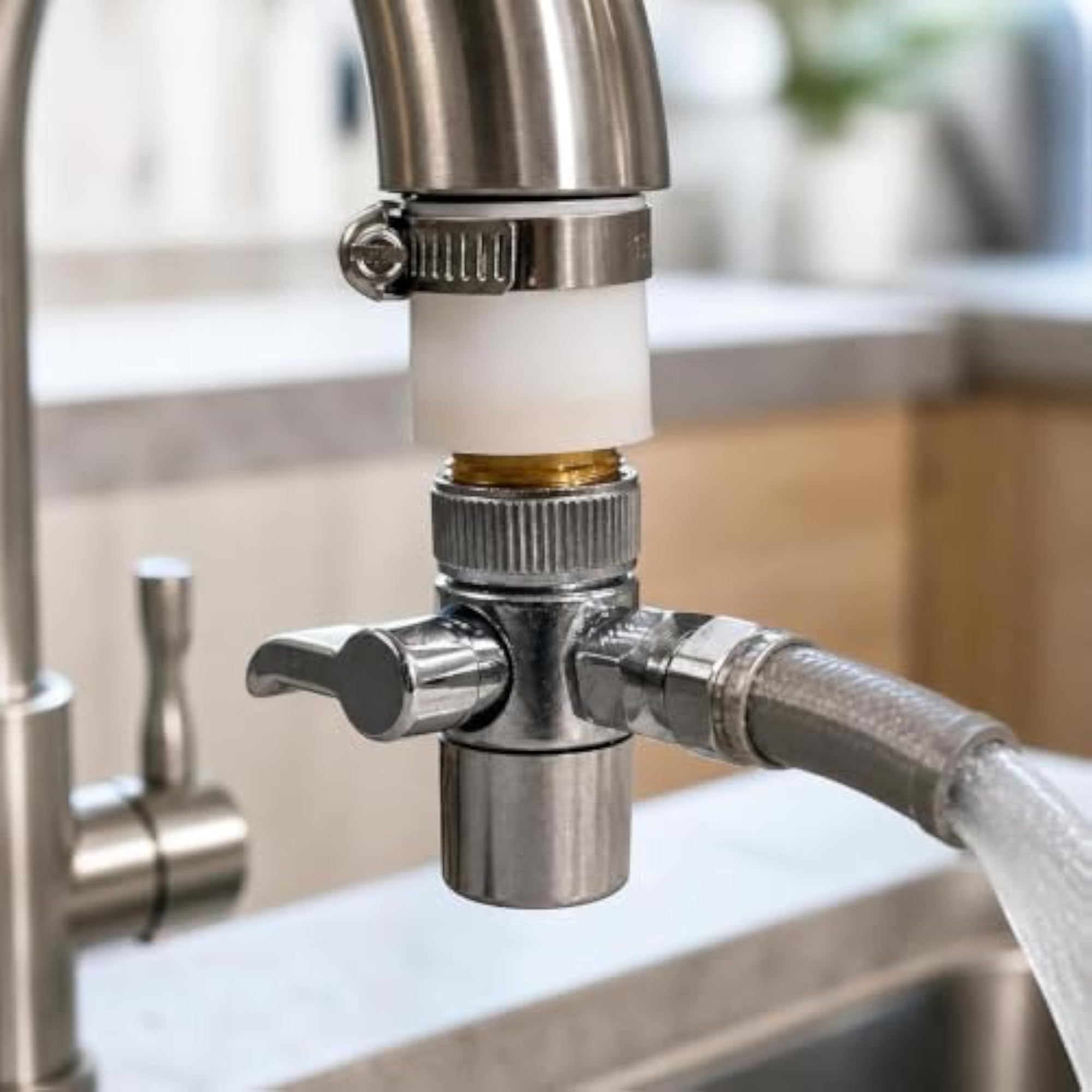 Diverter Valve Faucet Adapter for Water Purifiers and Filters