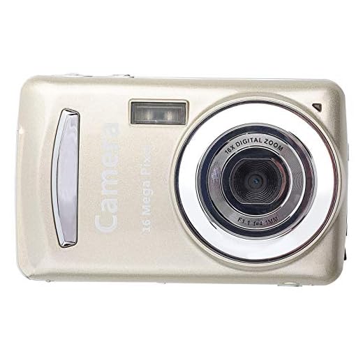 Cámara Digital, Cámara Vlogging Cámaras Compactas con Zoom 16X 16MP 720P 30FPS HD Mini Cámara de Video Digital Portátil para Adolescentes, Niños, Adultos, Principiantes (Oro)