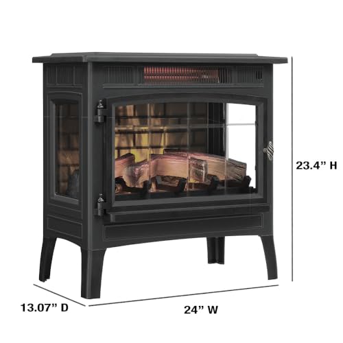 duraflame Freestanding Electric Fireplace Stove Heater with 3D Flame Effect for 1,000 Sq. Ft, Bronze by Duraflame - Image 4