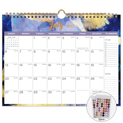 Lbylyhxc Calendar 2026 - Includes July 2025 to December 2026 -18 Monthly Wall Calendar 2025-2026, 11 x 8.5 Inches.Thick Paper with Julian Dates and Block for New Year and Christmas Presents (wall calendar 2025-2026 inks)