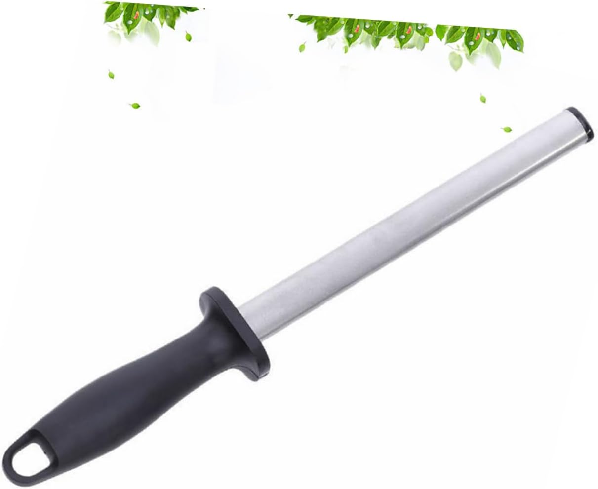 12 Inch Diamond Sharpening Rod for Kitchen Knives and Hunting Use | Black Finish, Comfortable Grip, Hanging Loop, Precision Blade Maintenance for Home and Hunting Tasks