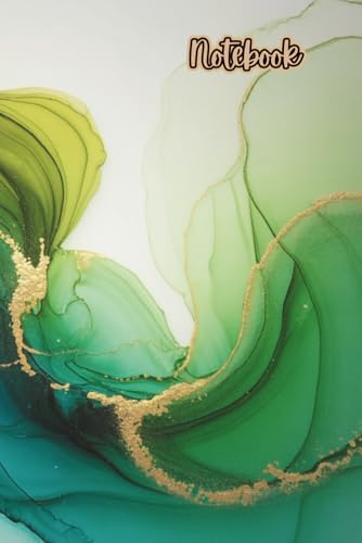 Notebook: Green Artistic Notebook – 6 x 9, 110 Pages, Lined Journal