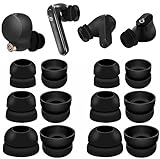 JNSA Double Flange Earbuds Tips Anti Slip Noise Isolation Ear Tips Compatible with Sony WF-1000XM5/XM4, JBLvibe 200TWS, Soundcore TWS Earbuds, fit in The TWS Earbuds Case, S/M/L 6 Pairs,Black