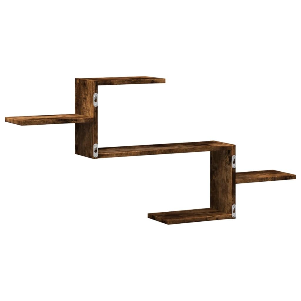 Mensola da parete in legno di rovere affumicato, 104 x 15 x 49 cm, mensola sospesa e mensola sospesa per soggiorno, camera da letto, cucina e bagno, 20 kg