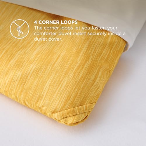 Image of Bedsure Queen Comforter Set - Yellow Comforter Queen Size, Soft Bedding for All Seasons, Cationic Dyed Bedding Set, 3 Pieces, 1 Comforter (90 inchx90 inch) and 2 Pillow Shams (20 inchx26 inch+2 inch)