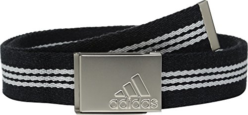 adidas Golf Stripe Webbing Belt, Black/Mid Grey S14, One Size