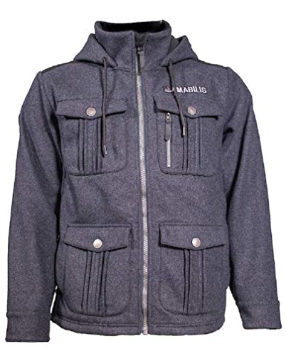 AMABILIS Men's Heavy Metal Hooded Jacket, Steel Wool Gray - X-Large