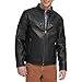 Levi's Men's Faux Leather Hooded Racer Jacket, Black Quilt Lined, Large