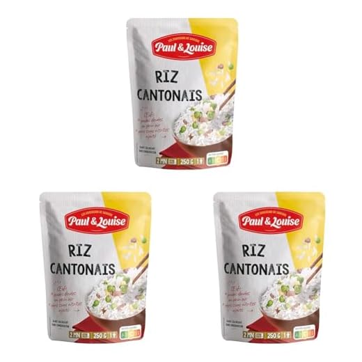 Paul & Louise - Riz cantonais 250g - Prêt en 2 minutes - Fabriqué en France (Lot de 3)
