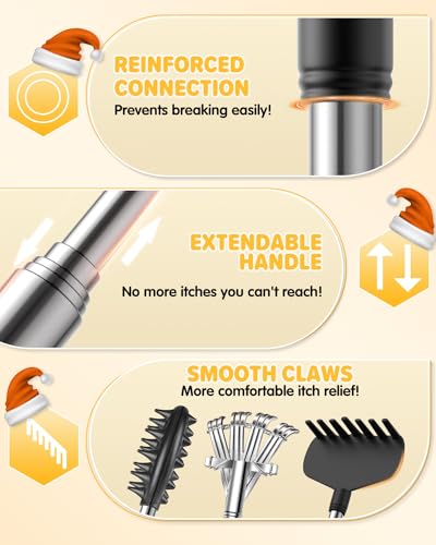 Back Scratcher Stocking Stuffers for Adults Men Extendable Metal Scratchers Christmas Gifts for Men Women Cool Items Tools Ideas Gadgets Husband Wife Dad Kids Elderly White Elephant Gifts for Adults