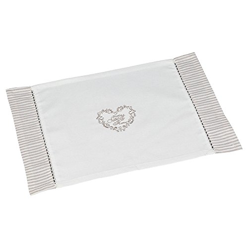 Set de table Sets de table brodé Nappe Petit Style Shabby Chic avec cœur brodé Cover