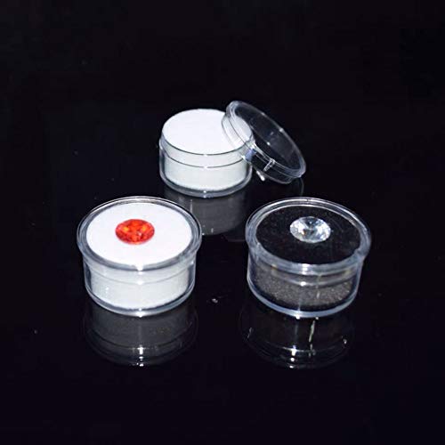 Luzen 12Pcs Small Loose Diamond Gemstone Display Box Round Jewelry Show Box Case Container Holder With Clear Top Lids And Sponge thumb #2
