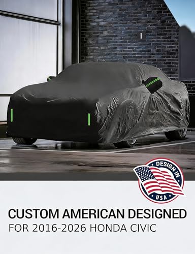 Image of Proadsy Custom Fit Car Cover for 1991-2026 Honda Civic Waterproof Outdoor | UV-Blocking Waterproof With Soft Lining Prevents Leaks & Scratches. Perfect For Sunny, Snowy Outdoor Parking, Garage Storage