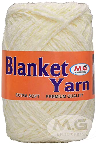 Image of M.G ENTERPRISE Blanket Yarn Off White WL 400 gm Thick Chunky Knitting Wool Yarn. S