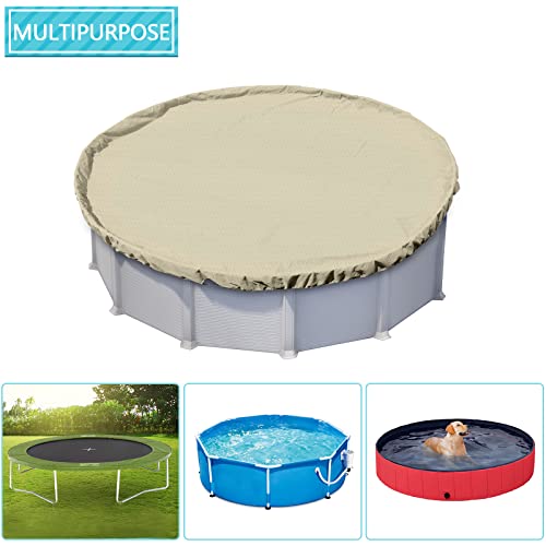 Cobertor para piscina redonda 28 pies beige miniatura 4