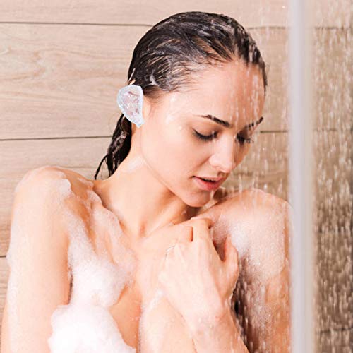 100 Pack Clear Disposable Ear Protectors Shower Waterproof Clear Ear Covers Caps for Shower, Hair Dying, Bathing, Showering