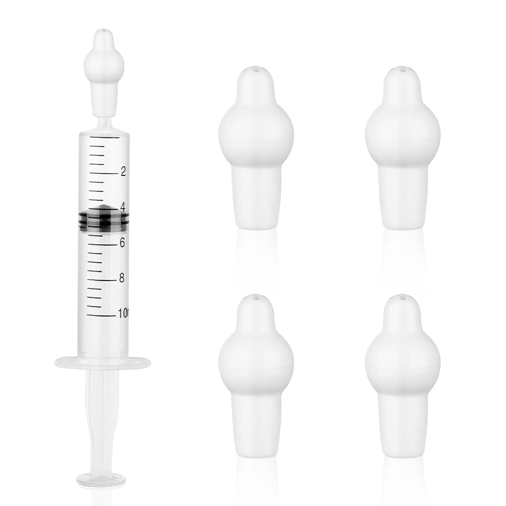URAQT Embout Seringue Nasale Bebe, 4PCS Remplacement Embout Mouche Bebe En Silicone pour Seringue Lavage De Nez Bebe, Blanc, A