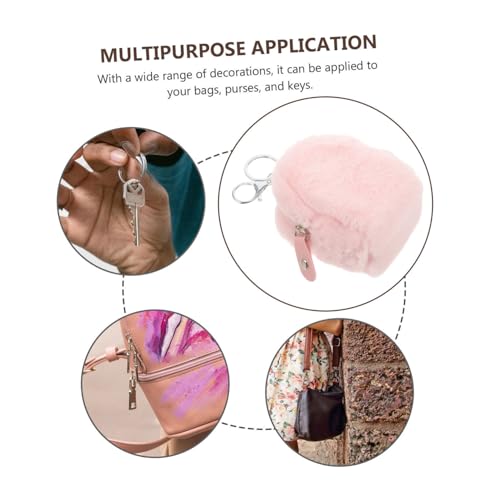 BESTYASH Plush Coin Pouch Small Purse for Girls Teen Wallet Plush Bag Keyring Pouch4