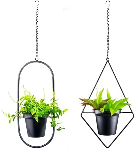 Modern Hanging Planters for Indoor Plants, Metal Plant Hanger wit...