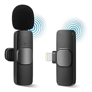 HMKCH Draadloze lavalier microfoon voor iPhone iPad, plug-play draadloze microfoon voor opname, live streaming, YouTube…