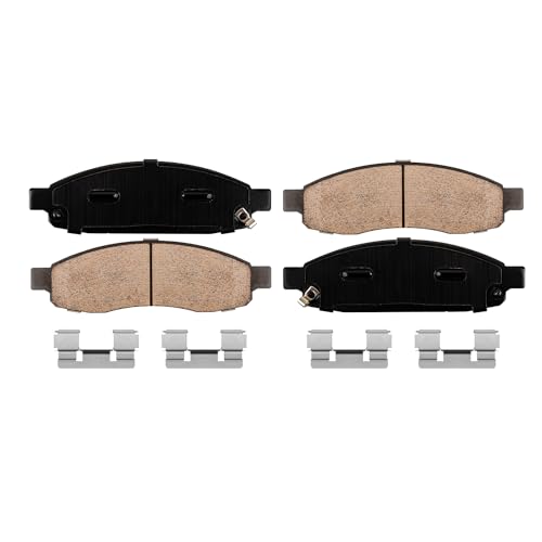 Image of Detroit Axle - Front Brake Pads for Nissan Pathfinder Armada Titan Infiniti QX56, Ceramic Brake Pads w /Hardware 2004 2005 2006 2007 Replacement