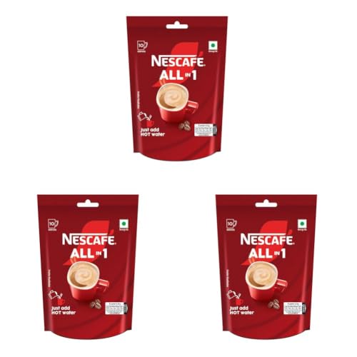 Image of Nescafe All in 1 | Instant Hot Coffee Premix - Just Add Hot Water | 160g (10 Sachets*16g) (Pack of 3)