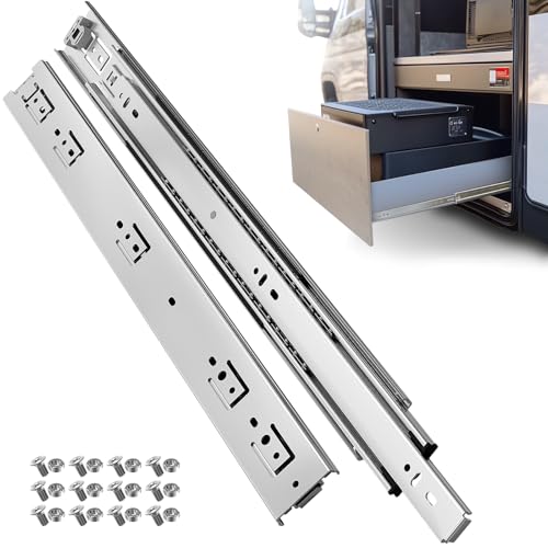 ToBeGreat 1 Pair Heavy Duty Drawer Slides 12 Inch 150 lb Load Capacity Side Mount Full Extension Ball Bearing Cabinet Rails Replacement Tool Box Runners Tracks Glides