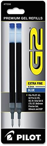 Pilot, G2 Gel Ink Refills, Extra Fine Point 0.5 mm, Blue, Pack of 2 image 5
